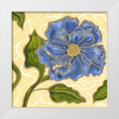 Annie Blue I White Modern Wood Framed Art Print by Deans, Karen
