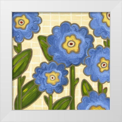 Annie Blue II White Modern Wood Framed Art Print by Deans, Karen