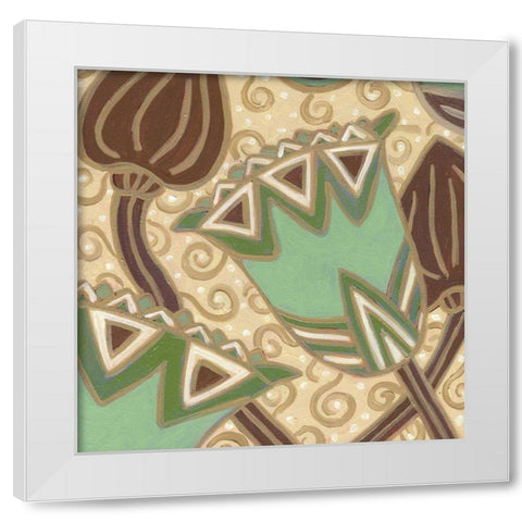 Cleo Aqua I White Modern Wood Framed Art Print by Deans, Karen