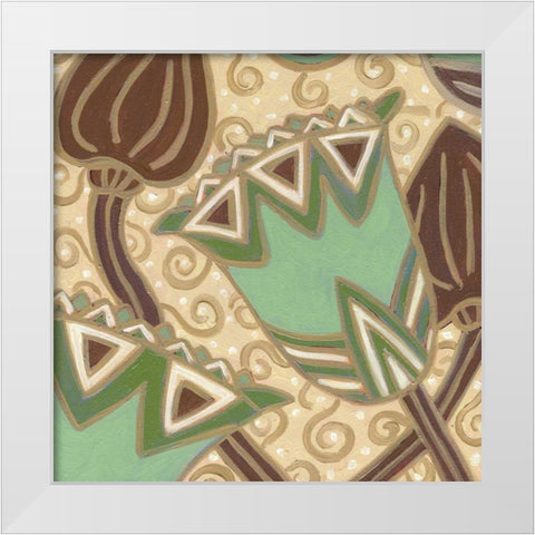 Cleo Aqua I White Modern Wood Framed Art Print by Deans, Karen