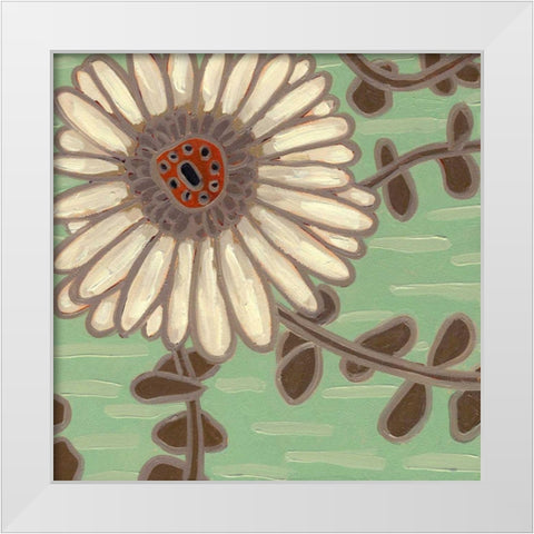 Cleo Aqua II White Modern Wood Framed Art Print by Deans, Karen