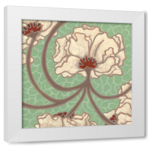 Cleo Aqua III White Modern Wood Framed Art Print by Deans, Karen