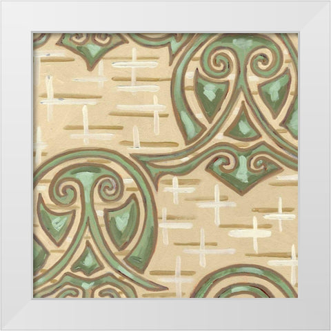 Cleo Aqua IV White Modern Wood Framed Art Print by Deans, Karen