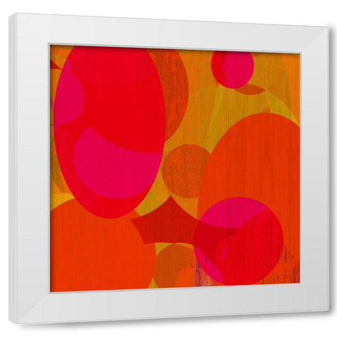 Warm Ellipses I White Modern Wood Framed Art Print by Mountain, Ricki
