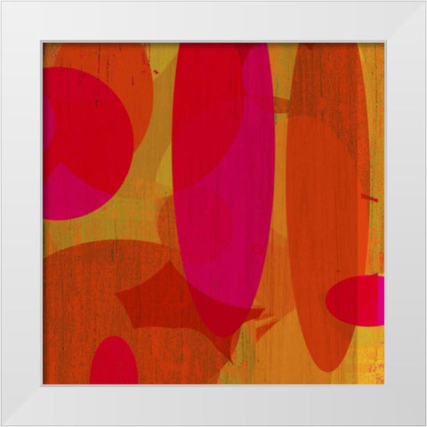 Warm Ellipses II White Modern Wood Framed Art Print by Mountain, Ricki