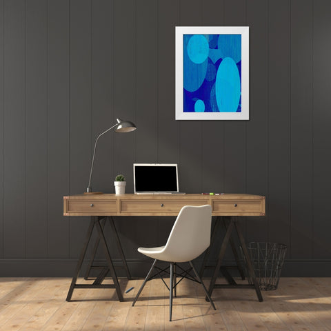 Ocean Ellipses I White Modern Wood Framed Art Print by Mountain, Ricki