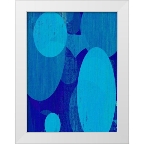Ocean Ellipses I White Modern Wood Framed Art Print by Mountain, Ricki