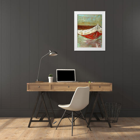 Canoe I White Modern Wood Framed Art Print by Hebert, Deann