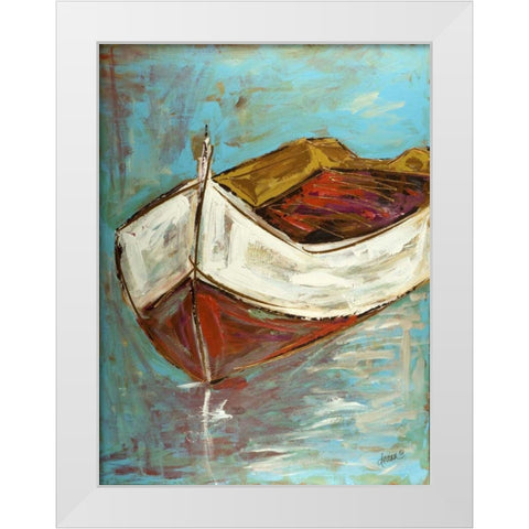 Canoe II White Modern Wood Framed Art Print by Hebert, Deann
