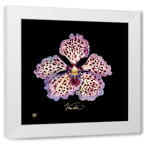 Vivid Orchid V White Modern Wood Framed Art Print by Joyner, Ginny