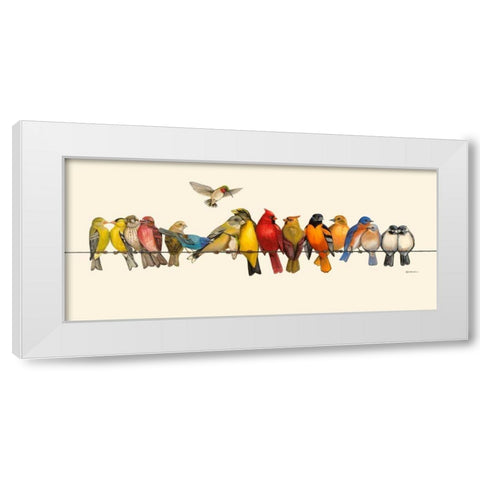 Bird Menagerie I White Modern Wood Framed Art Print by Russell, Wendy