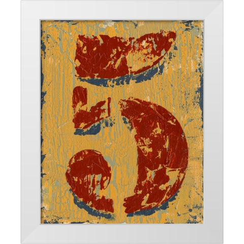 Vintage Numbers V White Modern Wood Framed Art Print by Harper, Ethan