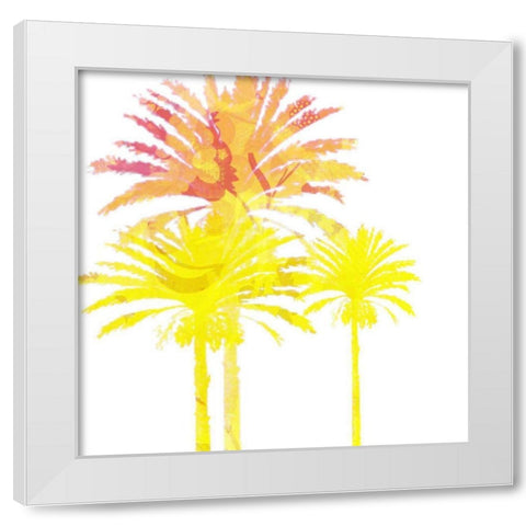 Sunny Palm II White Modern Wood Framed Art Print by Mountain, Ricki