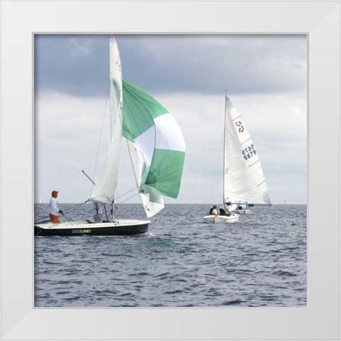 Water Racing II White Modern Wood Framed Art Print by Project, A.
