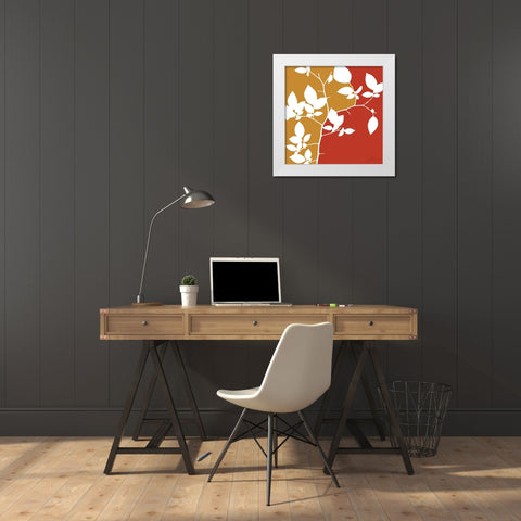 Split Stem I White Modern Wood Framed Art Print by Burghardt, James