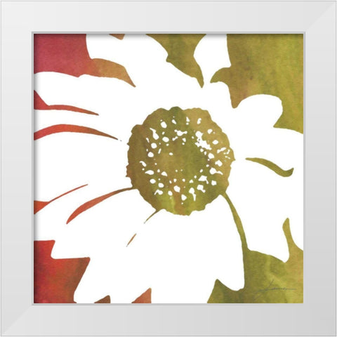 Peace Flowers IV White Modern Wood Framed Art Print by Burghardt, James