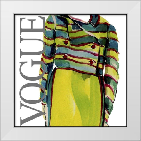 Fashion Vogue White Modern Wood Framed Art Print by Della-Piana, Elissa