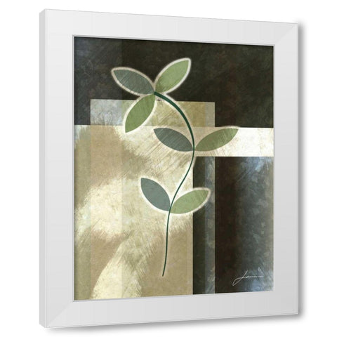 Brushed Metro Stems I White Modern Wood Framed Art Print by Burghardt, James