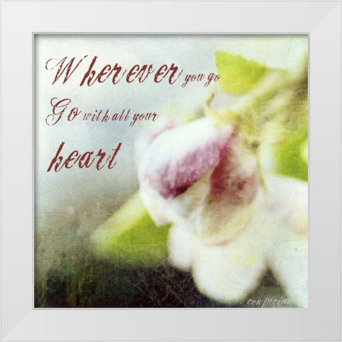 Blossoming Inspiration II White Modern Wood Framed Art Print by Open Journey