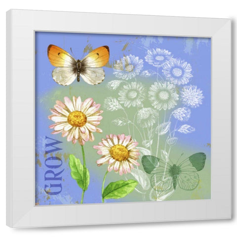 Butterflies Inspire III White Modern Wood Framed Art Print by Maday, Jane