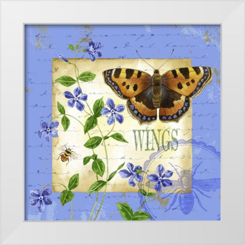 Butterfly Meadow II White Modern Wood Framed Art Print by Maday, Jane