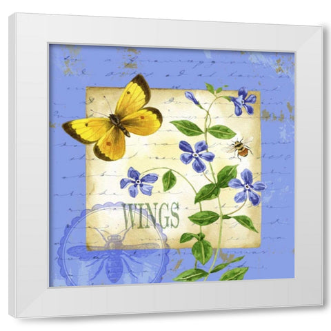 Butterfly Meadow III White Modern Wood Framed Art Print by Maday, Jane