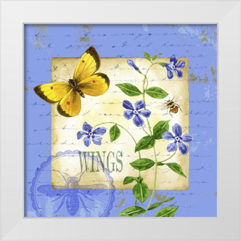 Butterfly Meadow III White Modern Wood Framed Art Print by Maday, Jane
