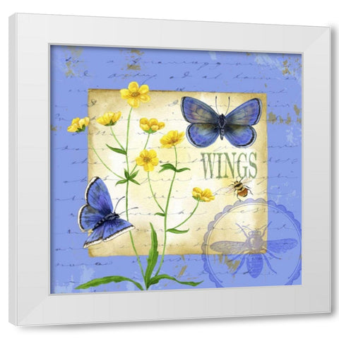 Butterfly Meadow IV White Modern Wood Framed Art Print by Maday, Jane