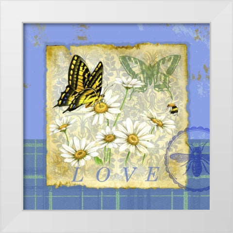 Papillon Plaid I White Modern Wood Framed Art Print by Maday, Jane