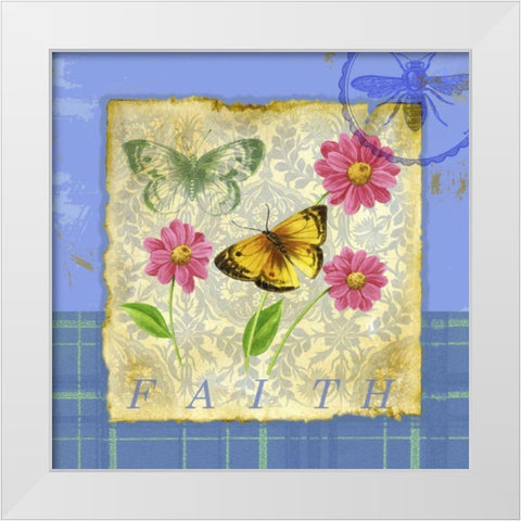 Papillon Plaid II White Modern Wood Framed Art Print by Maday, Jane