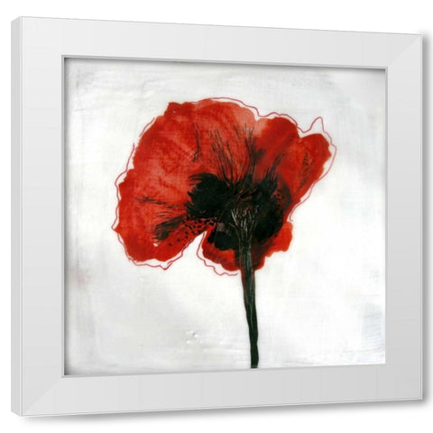 Red Drops VI White Modern Wood Framed Art Print by Open Journey