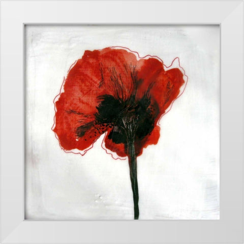 Red Drops VI White Modern Wood Framed Art Print by Open Journey