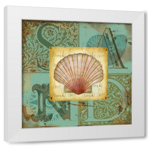 Sand and Surf I White Modern Wood Framed Art Print by Maday, Jane