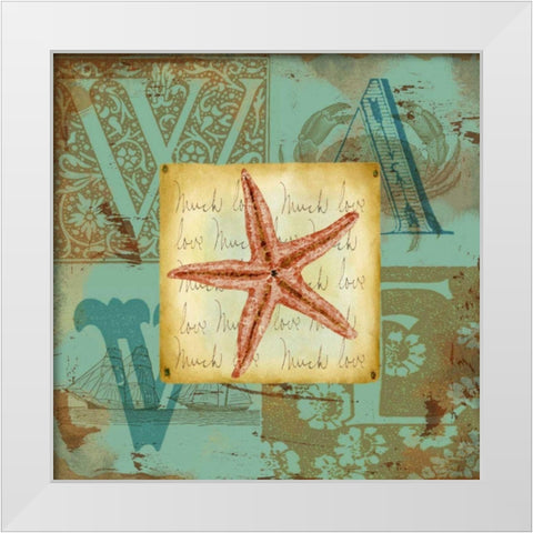 Sand and Surf II White Modern Wood Framed Art Print by Maday, Jane