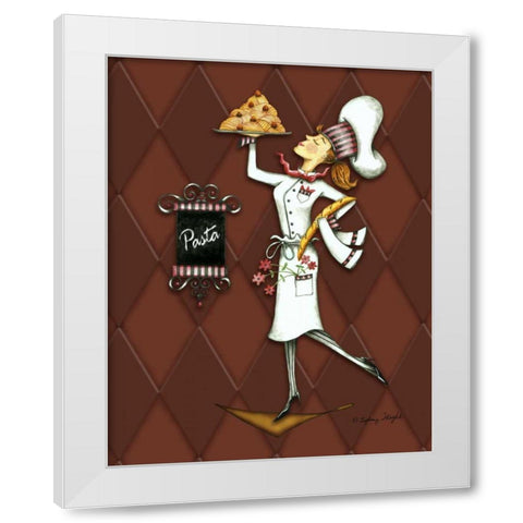 Miss Pasta White Modern Wood Framed Art Print by Wright, Sydney