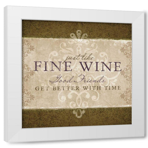 Wine Inspiration II White Modern Wood Framed Art Print by Beth Anne Creative