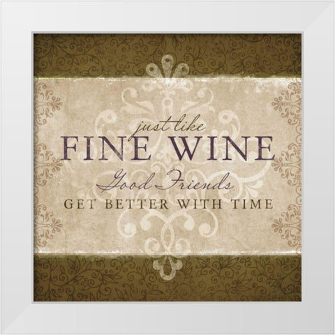 Wine Inspiration II White Modern Wood Framed Art Print by Beth Anne Creative