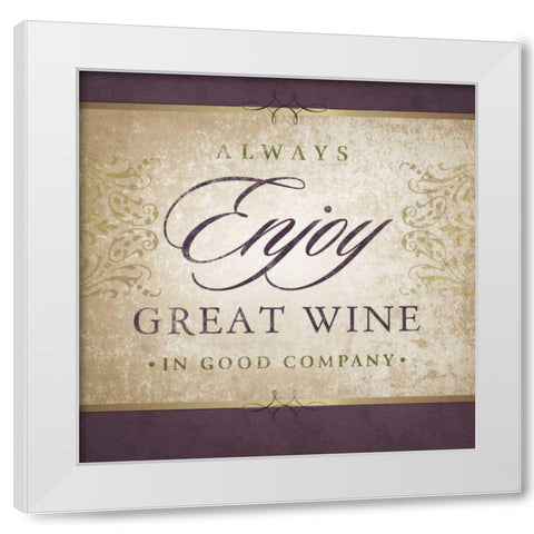 Wine Inspiration III White Modern Wood Framed Art Print by Beth Anne Creative