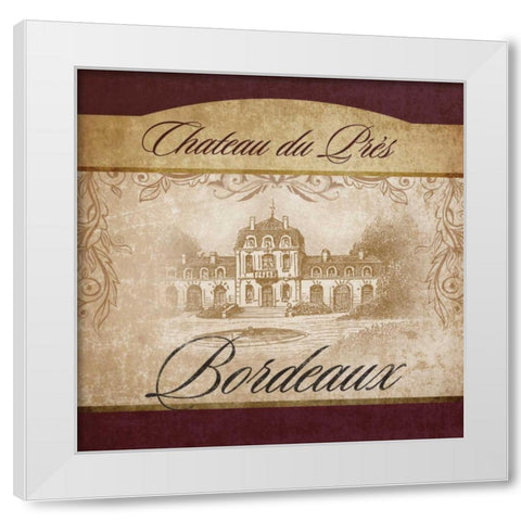 Wine Label II White Modern Wood Framed Art Print by Beth Anne Creative