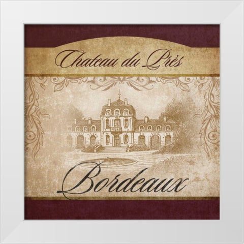 Wine Label II White Modern Wood Framed Art Print by Beth Anne Creative