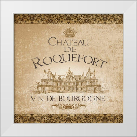 Wine Label III White Modern Wood Framed Art Print by Beth Anne Creative