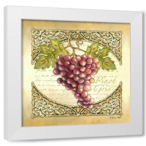 Wine Grapes I White Modern Wood Framed Art Print by Wright, Sydney