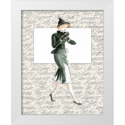 50s Fashion III White Modern Wood Framed Art Print by Della-Piana, Elissa