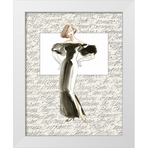 50s Fashion IV White Modern Wood Framed Art Print by Della-Piana, Elissa