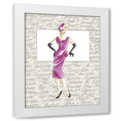 50s Fashion VI White Modern Wood Framed Art Print by Della-Piana, Elissa