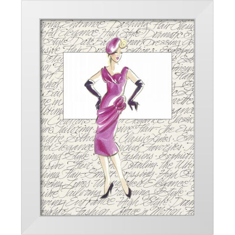 50s Fashion VI White Modern Wood Framed Art Print by Della-Piana, Elissa