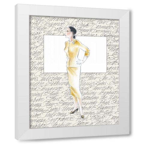 50s Fashion VII White Modern Wood Framed Art Print by Della-Piana, Elissa