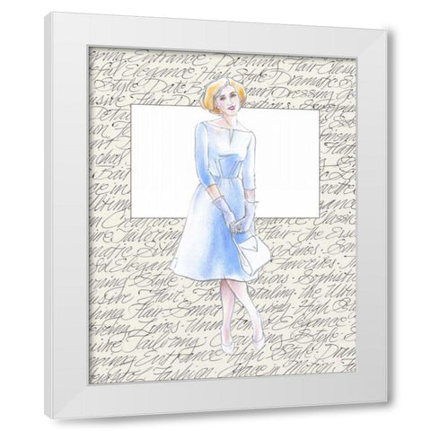 50s Fashion VIII White Modern Wood Framed Art Print by Della-Piana, Elissa
