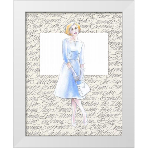 50s Fashion VIII White Modern Wood Framed Art Print by Della-Piana, Elissa