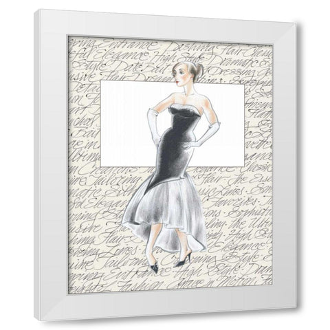 50s Fashion IX White Modern Wood Framed Art Print by Della-Piana, Elissa